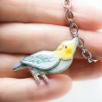 画像2:  オカメインコ ぷくぷく重ね バッグチャーム キーホルダー 小鳥 (2)